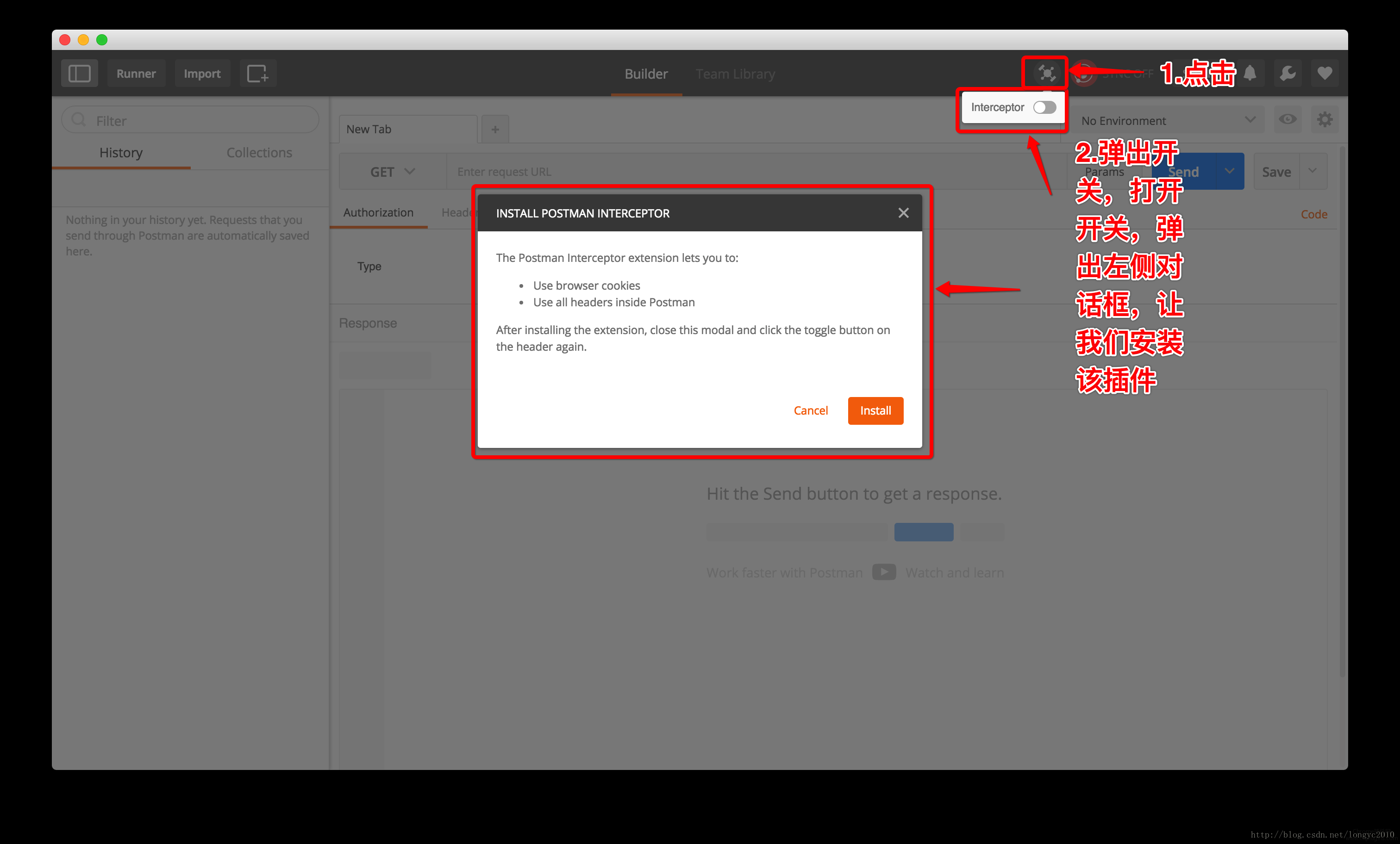 postman interceptor successful installation