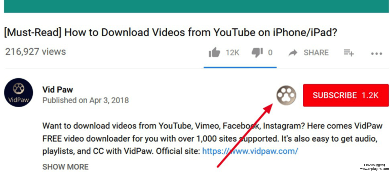 使用VidPaw浏览器插件下载YouTube视频