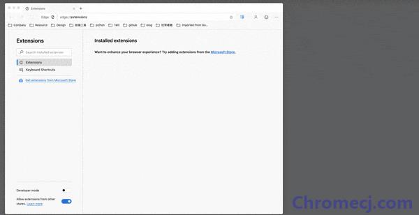 在Edge中安装Chrome扩展程序