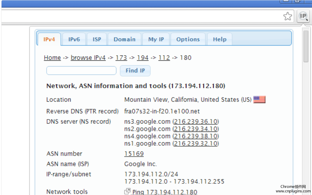 IP Address and Domain Information插件安装使用