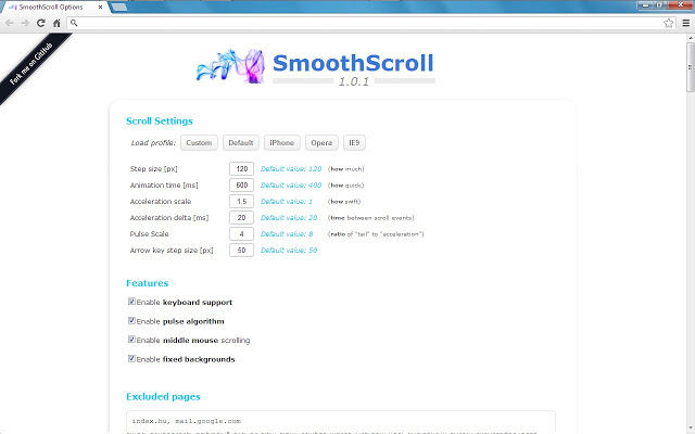 smoothscroll平滑滚动插件设置