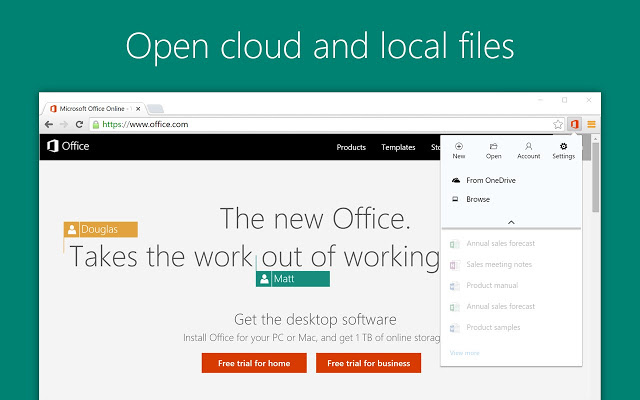 Office Online - 在浏览器中查看、编辑和创建 Office 文件 Chrome插件图片