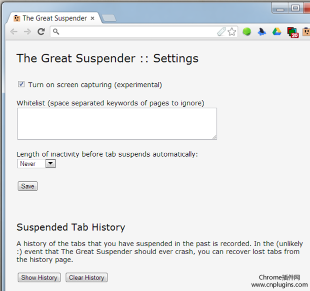The-Great-Suspender-settings