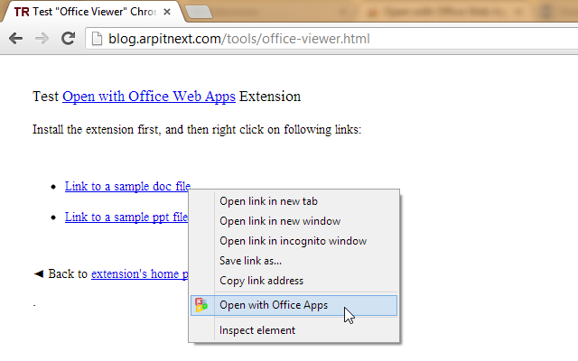 Open with Office Web Apps Viewer插件图片