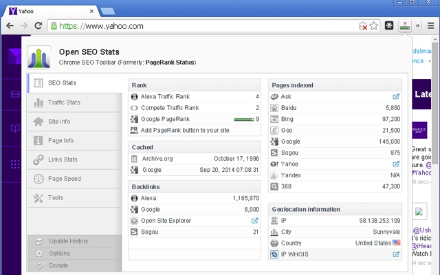 Open SEO Stats(Formerly: PageRank Status)图片