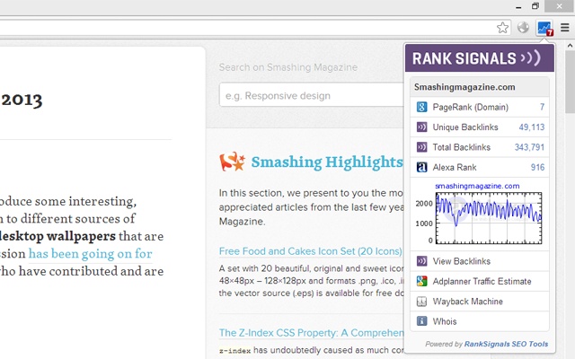 Quick SEO - PageRank, Backlinks & Alexa Tool插件图片