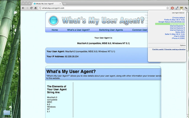 User-Agent Selector：Chrome模拟移动设备访问插件插件图片