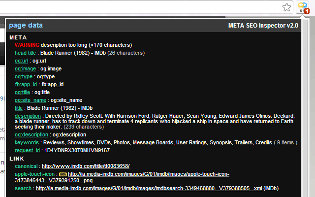 META SEO inspector - 不错的seo插件 Chrome插件图片