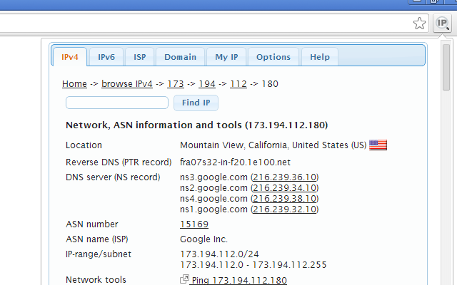 IP Address and Domain Information插件图片