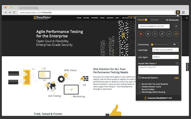 BlazeMeter:脚本录制工具 Chrome插件图片