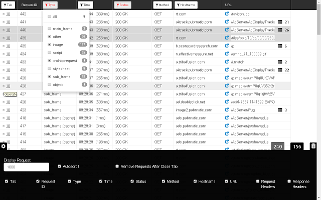 Web Sniffer - 查看HTTP请求 Chrome插件图片