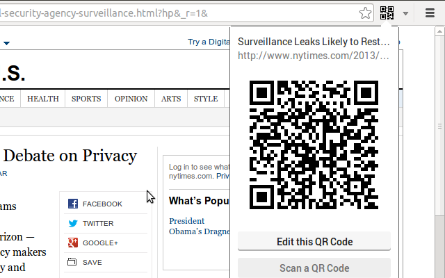 The QR Code Extension Chrome插件图片