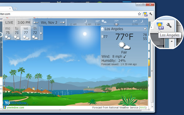 动态景观天气预报-YoWindow Weather Chrome插件图片