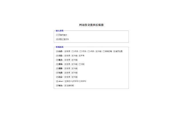 网站收录数和反链数 Chrome插件图片