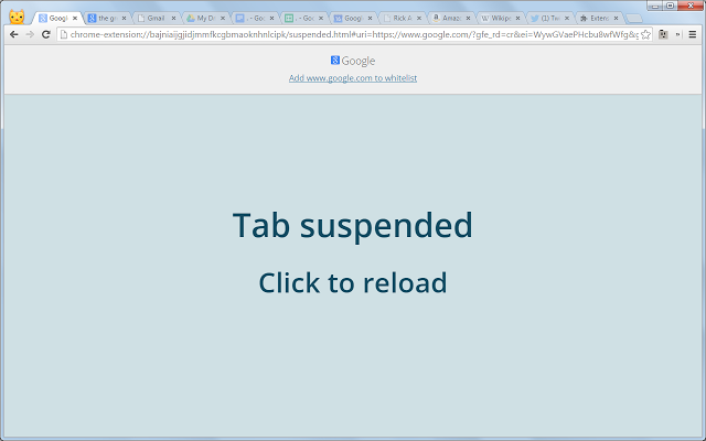 The Great Suspender：临时暂停浏览器标签页，节省资源 Chrome插件图片