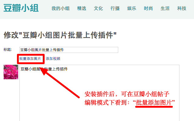 豆瓣小组图片批量上传插件插件图片