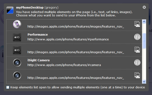 Send to iPhone - myPhoneDesktop插件图片