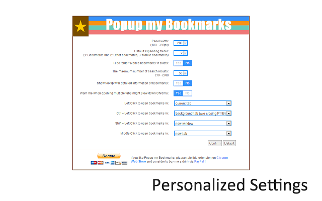 Popup my Bookmarks插件图片