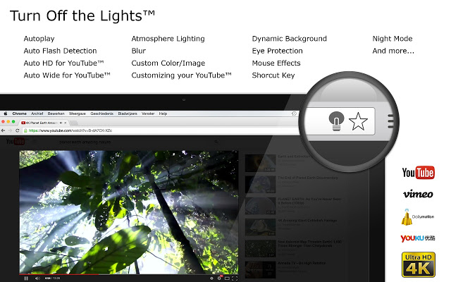 Turn Off the Lights - 关灯看视频 Chrome插件图片
