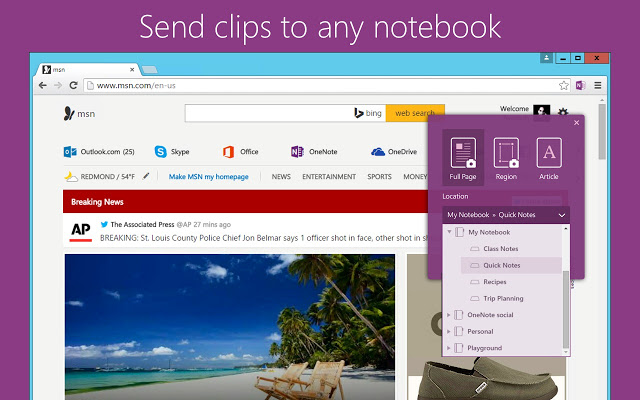 一键收藏同步网页：OneNote Clipper插件图片