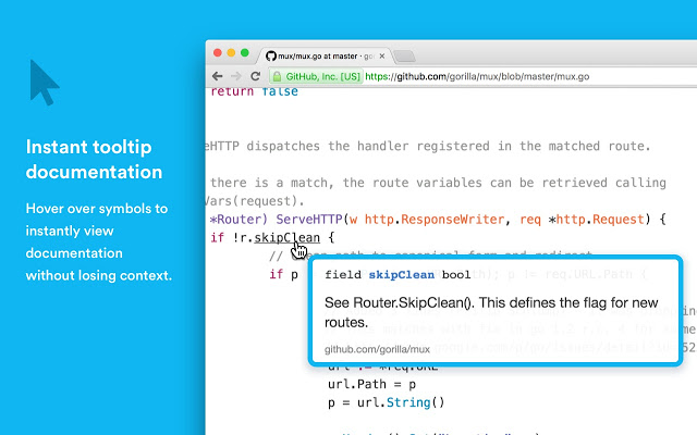 Sourcegraph Chrome extension for GitHub：GitHub源代码浏览插件插件图片