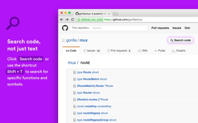Sourcegraph Chrome extension for GitHub：GitHub源代码浏览插件 Chrome插件图片