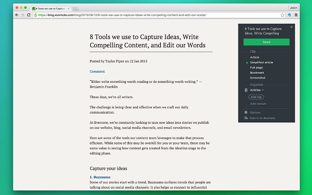 Evernote Web Clipper - 印象笔记剪藏浏览器插件 Chrome插件图片