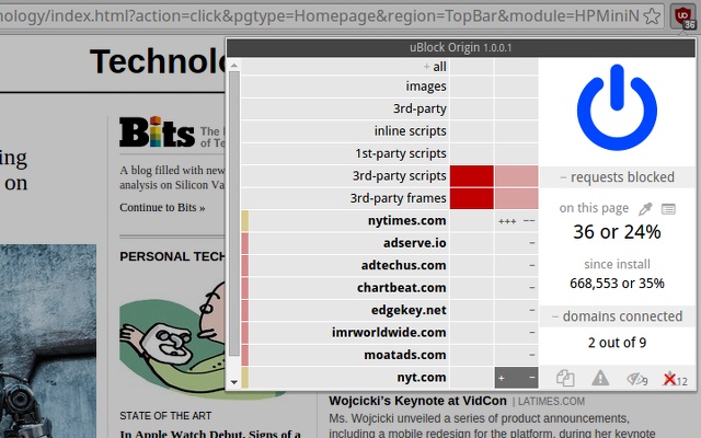 uBlock Origin - 浏览器广告拦截扩展插件 Chrome插件图片