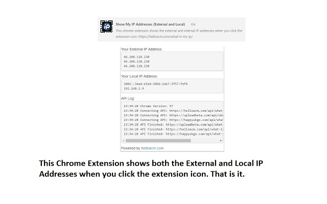 Show My IP Addresses (External and Local)插件图片