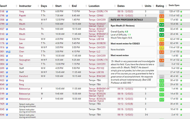 ASU Professor Ratings v3.2.2插件图片