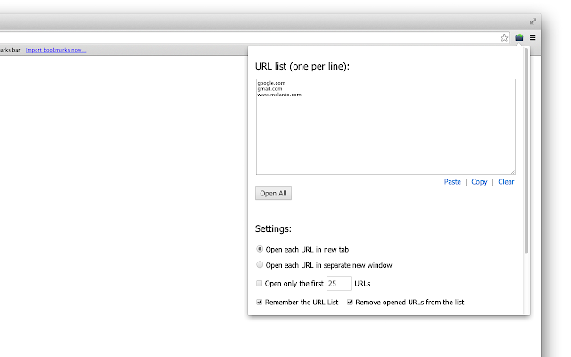 Bulk URL Opener Extension v1.3.0.0插件图片