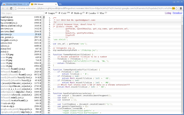 Chrome extension source viewer v1.6.9插件图片