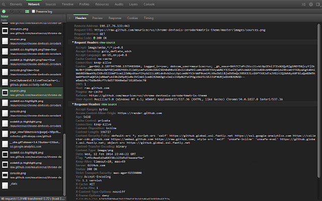 DevTools Theme: Zero Dark Matrix v3.0.5.1 Chrome插件图片