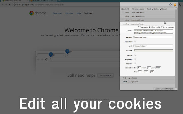 EditThisCookie v1.5.0 Chrome插件图片