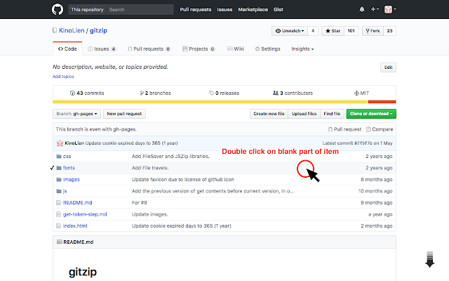 GitZip for github Chrome插件图片