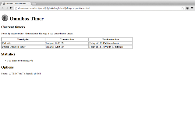 Omnibox Timer v0.5.0 Chrome插件图片