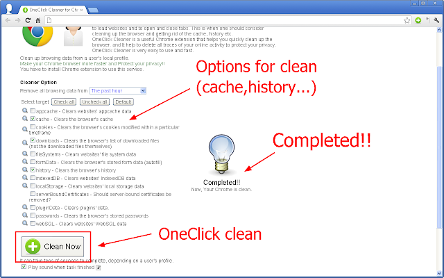 OneClick Cleaner for Chrome v0.9.1.3插件图片