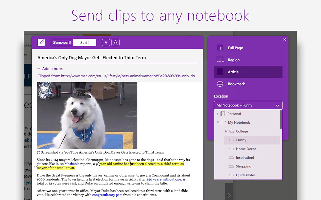 OneNote Web Clipper v3.8.0 Chrome插件图片