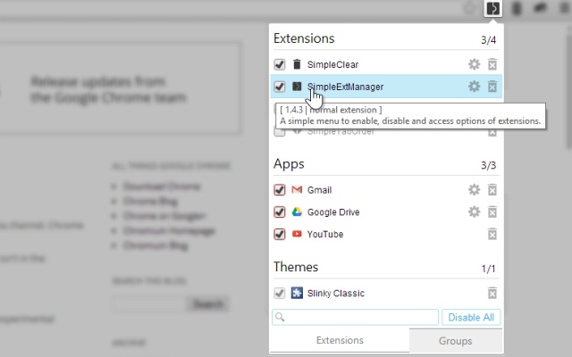 SimpleExtManager v1.4.8 Chrome插件图片