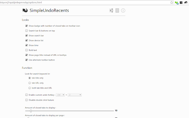 SimpleUndoRecents v1.0.2 Chrome插件图片