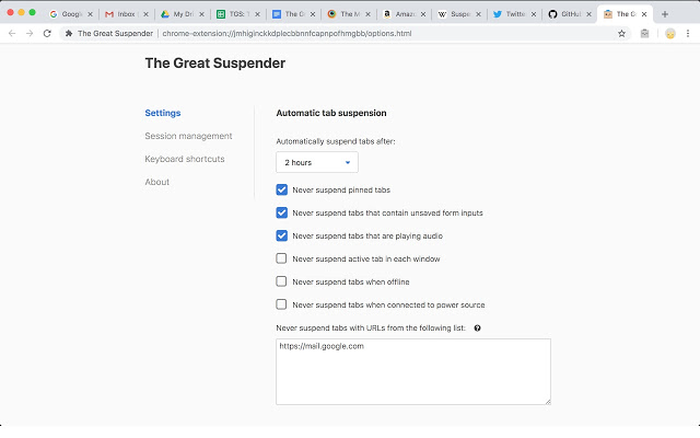 The Great Suspender v7.0.109 Chrome插件图片