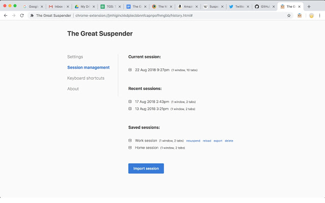 The Great Suspender v7.0.109 Chrome插件图片