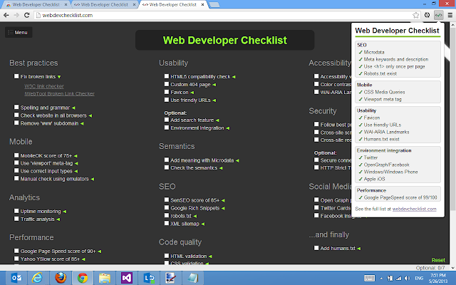 Web Developer Checklist v1.8.6插件图片