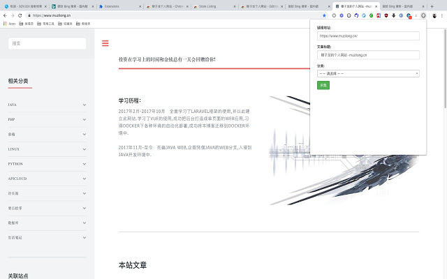 穆子龙个人网站 Chrome插件图片